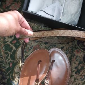Coach sandals and belt combo